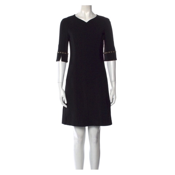 New! VERSACE Logo Studded Sleeve A-Line Dress IT 36 - Picture 2 of 11